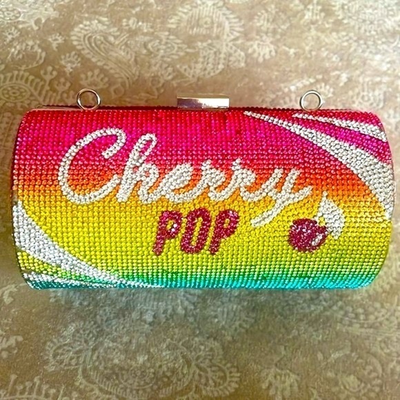 Aldo "Cherry Pop" Rhinestone ENVOLEE MINI CROSSBODY BAG Chain Purse Bling Clutch - Picture 8 of 16